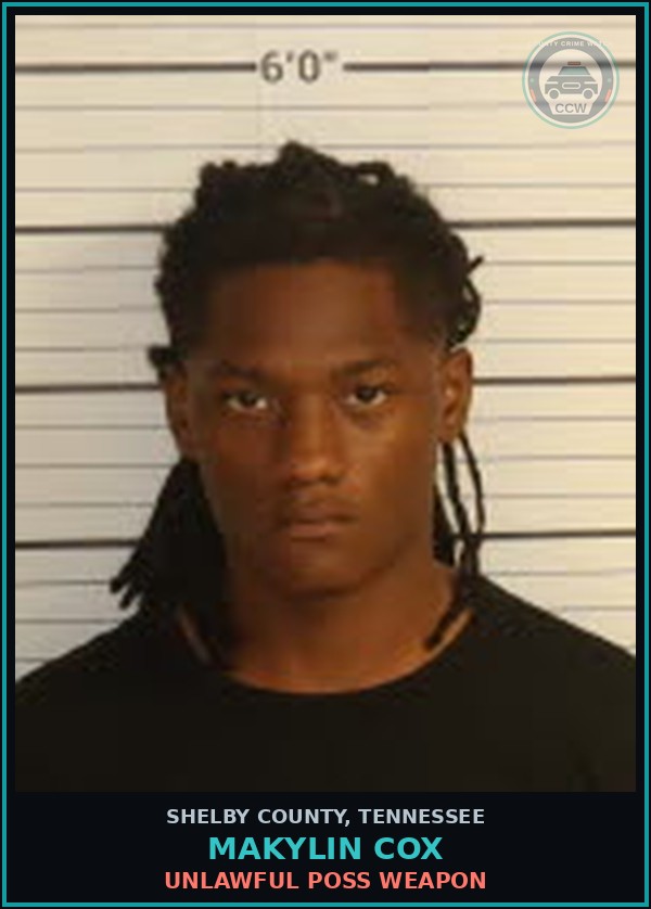 Booking mugshot of MAKYLIN COX in Shelby County