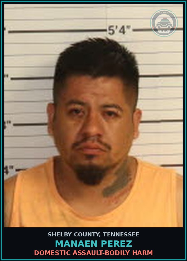 Booking mugshot of MANAEN PEREZ in Shelby County