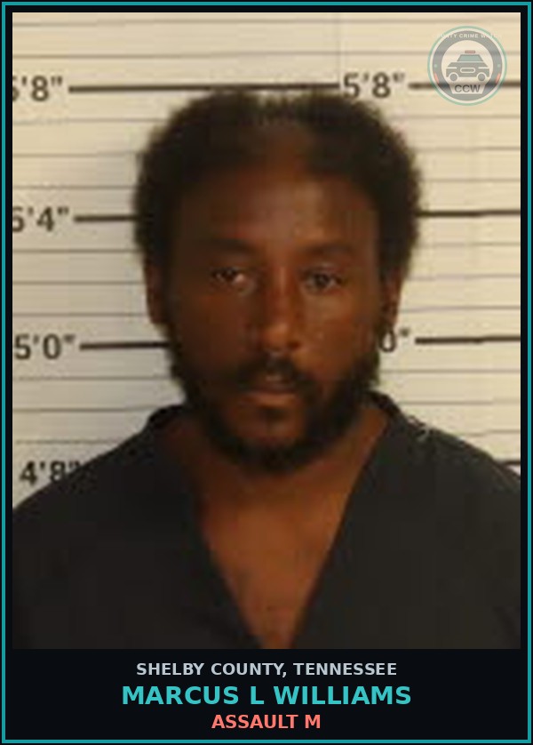 Booking mugshot of MARCUS L WILLIAMS in Shelby County