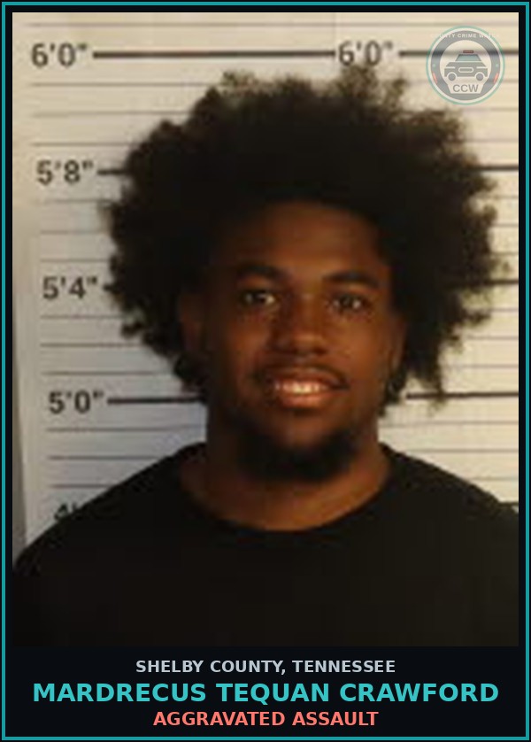 Booking mugshot of MARDRECUS TEQUAN CRAWFORD in Shelby County