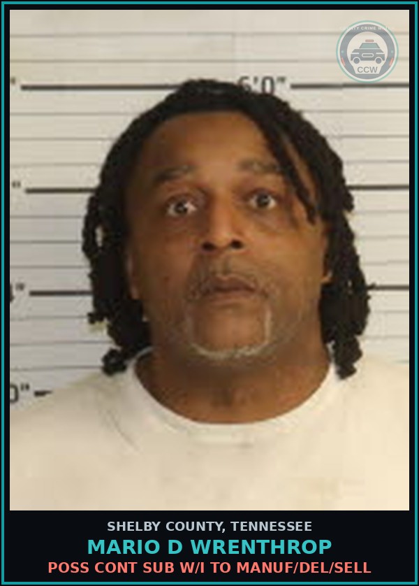 Booking mugshot of MARIO D WRENTHROP in Shelby County
