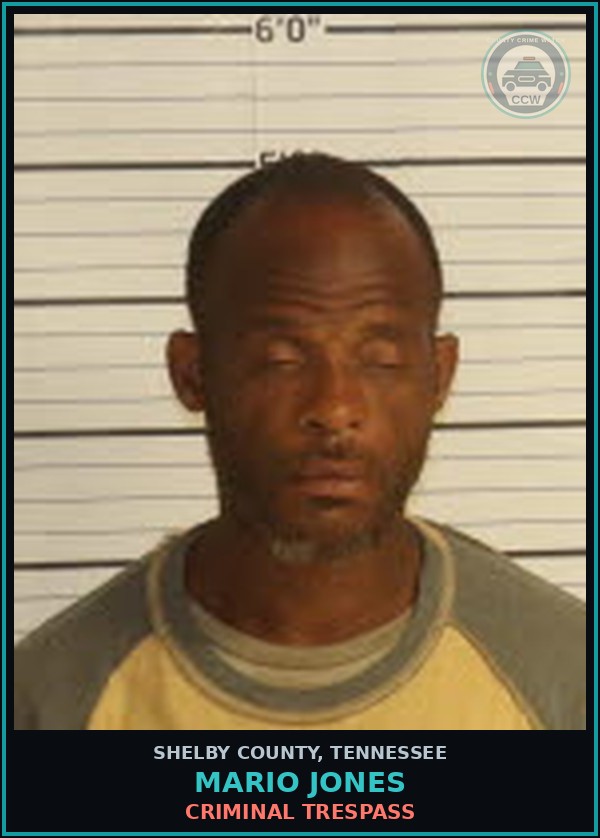 Booking mugshot of MARIO JONES in Shelby County