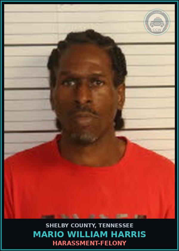 Booking mugshot of MARIO WILLIAM HARRIS in Shelby County