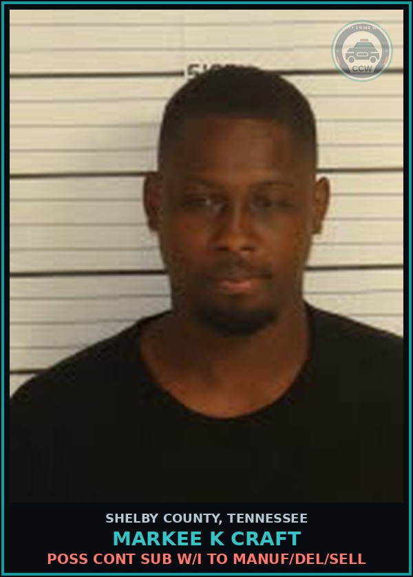Booking mugshot of MARKEE K CRAFT in Shelby County