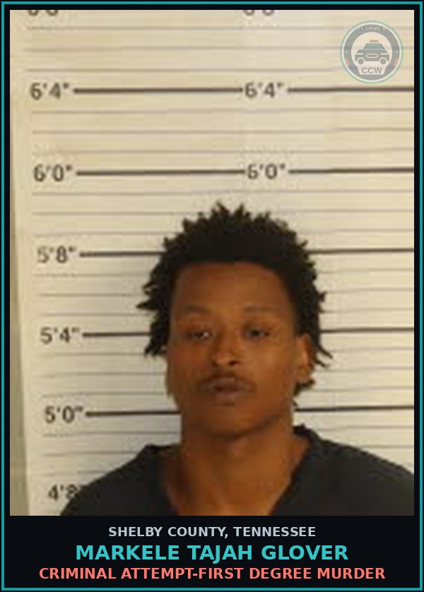 Booking mugshot of MARKELE TAJAH GLOVER in Shelby County