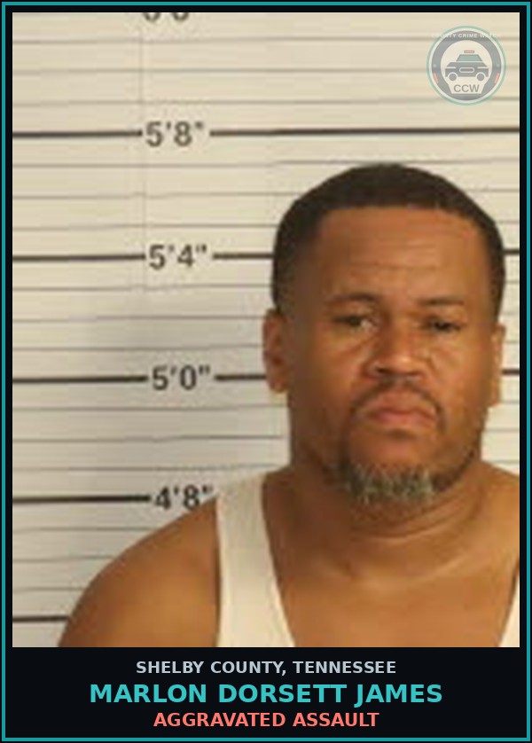 Booking mugshot of MARLON DORSETT JAMES in Shelby County