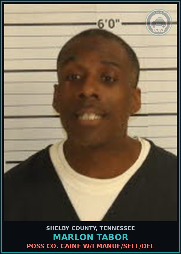 Booking mugshot of MARLON TABOR in Shelby County
