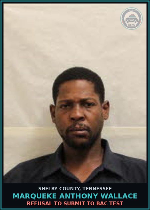 Booking mugshot of MARQUEKE ANTHONY WALLACE in Shelby County