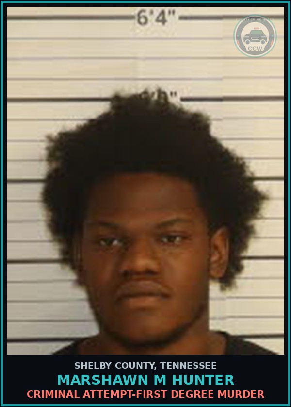 Booking mugshot of MARSHAWN M HUNTER in Shelby County