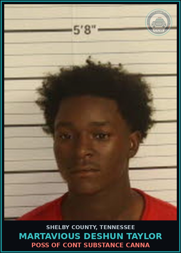 Booking mugshot of MARTAVIOUS DESHUN TAYLOR in Shelby County