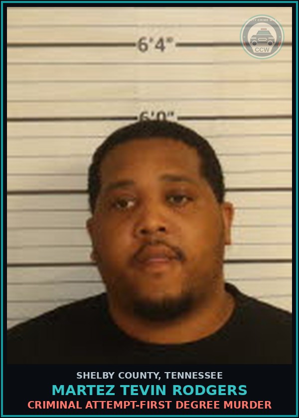 Booking mugshot of MARTEZ TEVIN RODGERS in Shelby County