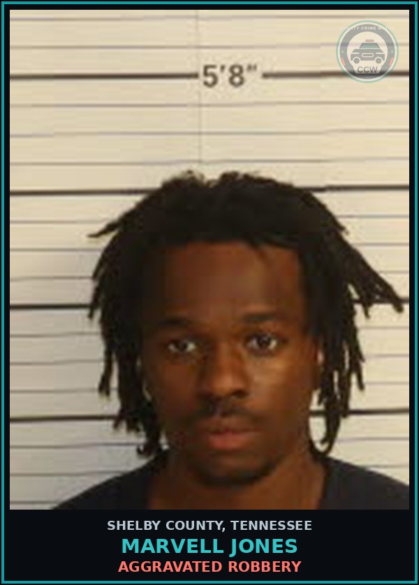 Booking mugshot of MARVELL JONES in Shelby County