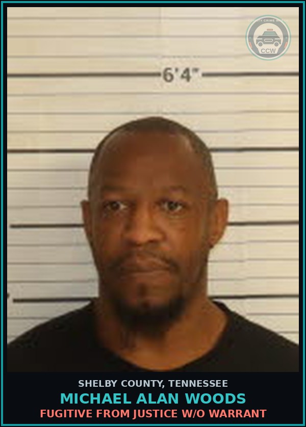 Booking mugshot of MICHAEL ALAN WOODS in Shelby County