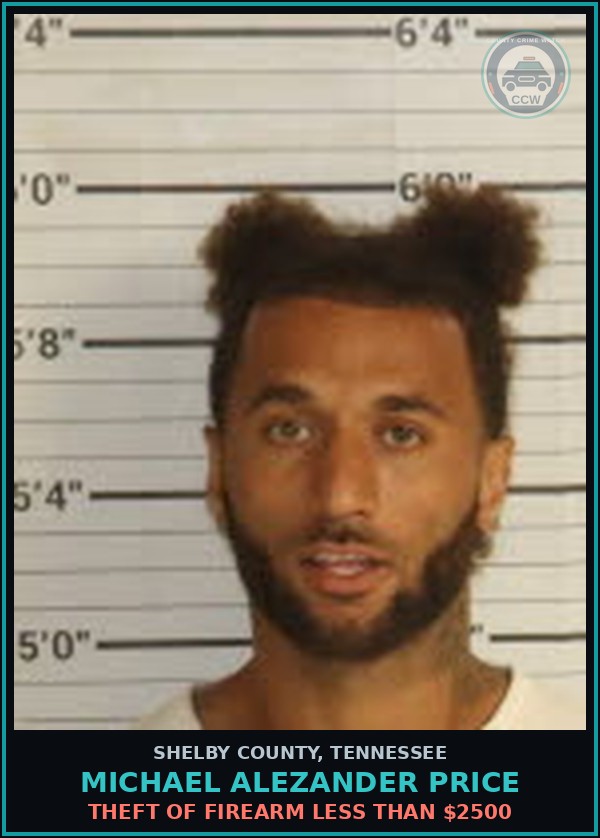Booking mugshot of MICHAEL ALEZANDER PRICE in Shelby County