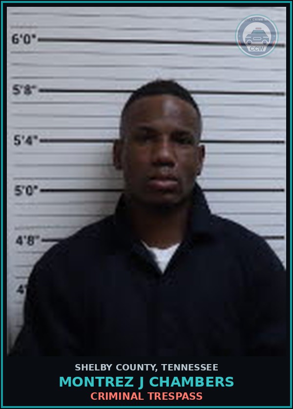 Booking mugshot of MONTREZ J CHAMBERS in Shelby County