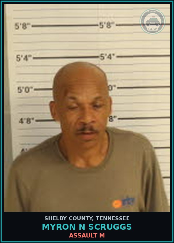 Booking mugshot of MYRON N SCRUGGS in Shelby County