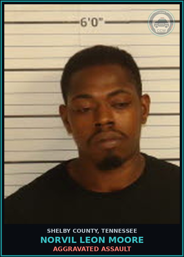 Booking mugshot of NORVIL LEON MOORE in Shelby County