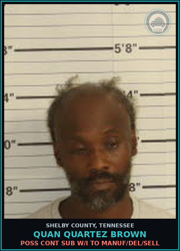 Booking mugshot of QUAN QUARTEZ BROWN in Shelby County