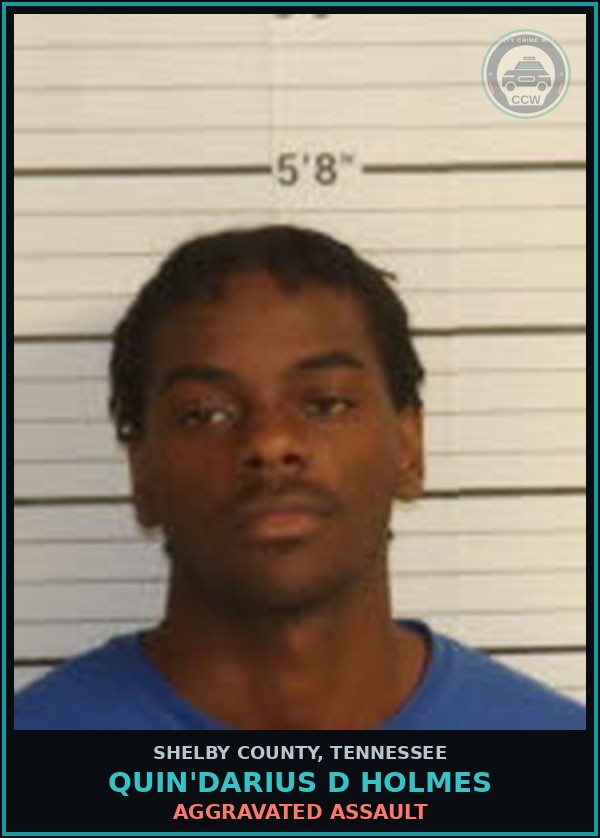 Booking mugshot of QUIN'DARIUS D HOLMES in Shelby County