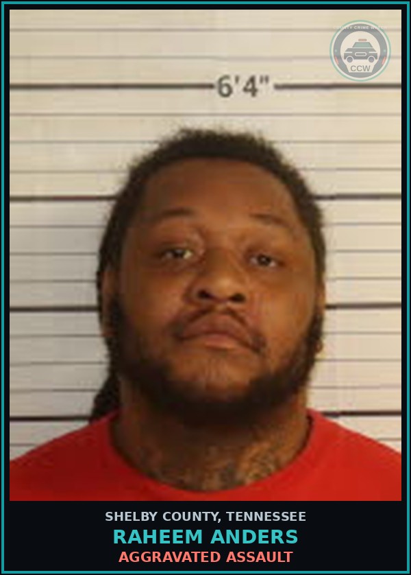 Booking mugshot of RAHEEM ANDERS in Shelby County