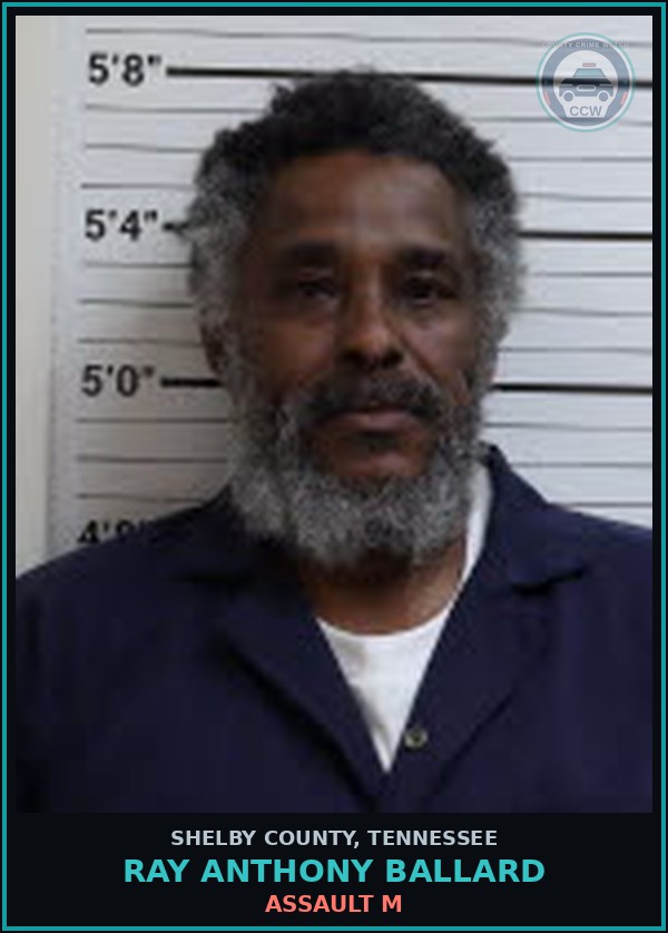 Booking mugshot of RAY ANTHONY BALLARD in Shelby County