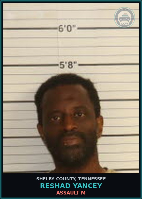 Booking mugshot of RESHAD YANCEY in Shelby County