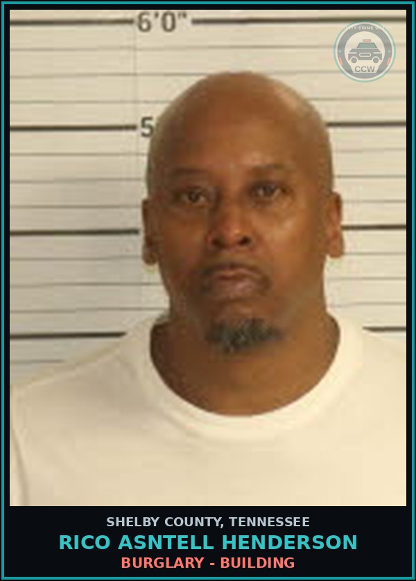 Booking mugshot of RICO ASNTELL HENDERSON in Shelby County