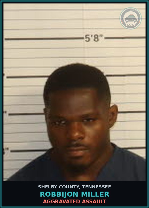Booking mugshot of ROBBIJON MILLER in Shelby County