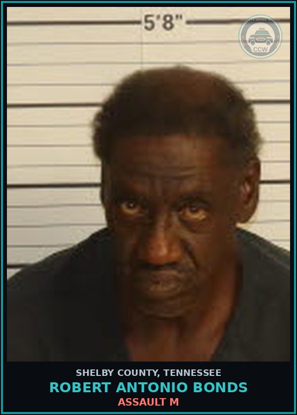 Booking mugshot of ROBERT ANTONIO BONDS in Shelby County