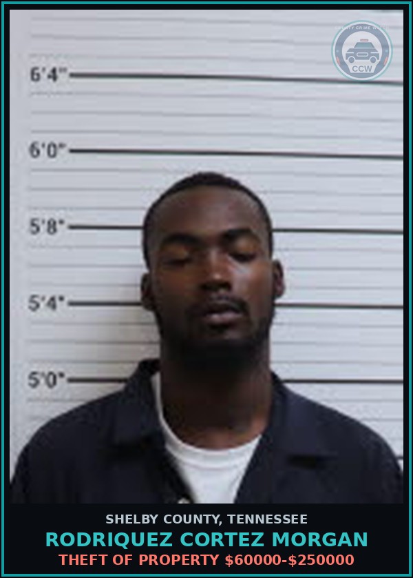 Booking mugshot of RODRIQUEZ CORTEZ MORGAN in Shelby County