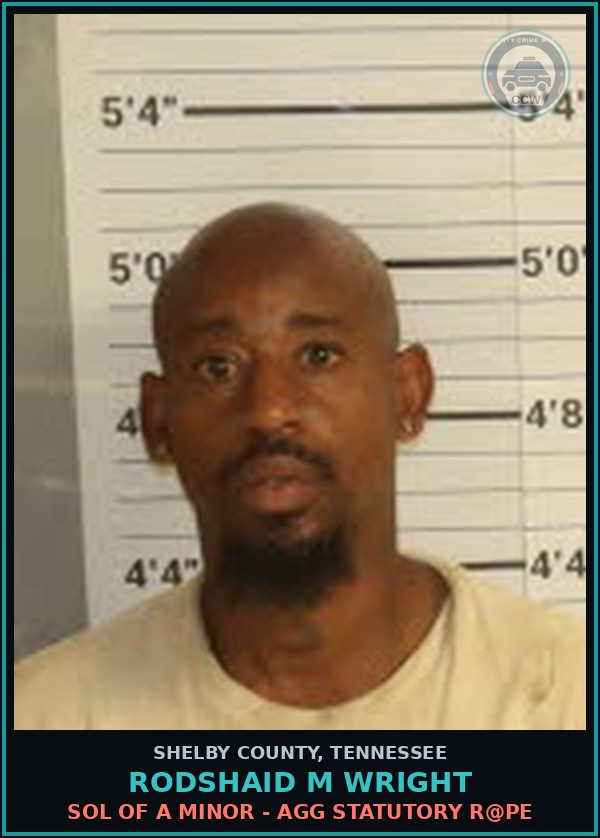Booking mugshot of RODSHAID M WRIGHT in Shelby County