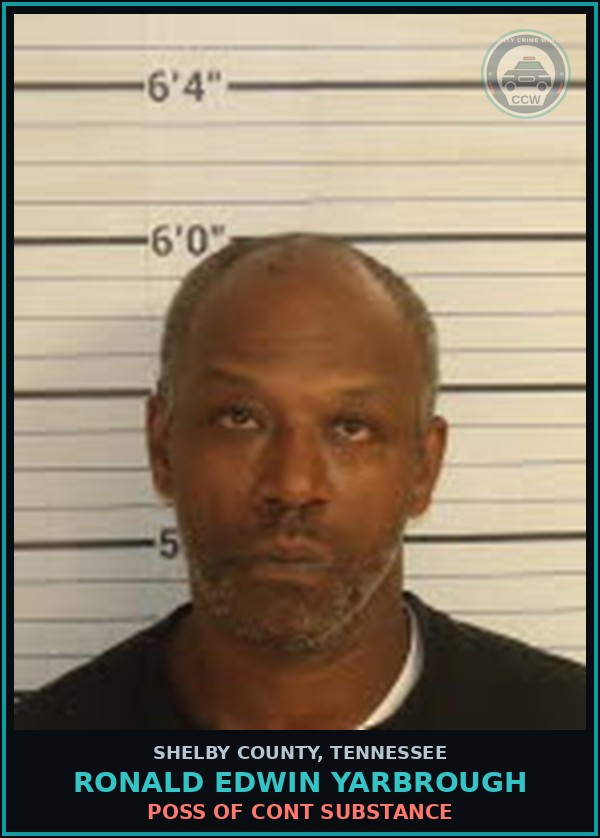 Booking mugshot of RONALD EDWIN YARBROUGH in Shelby County