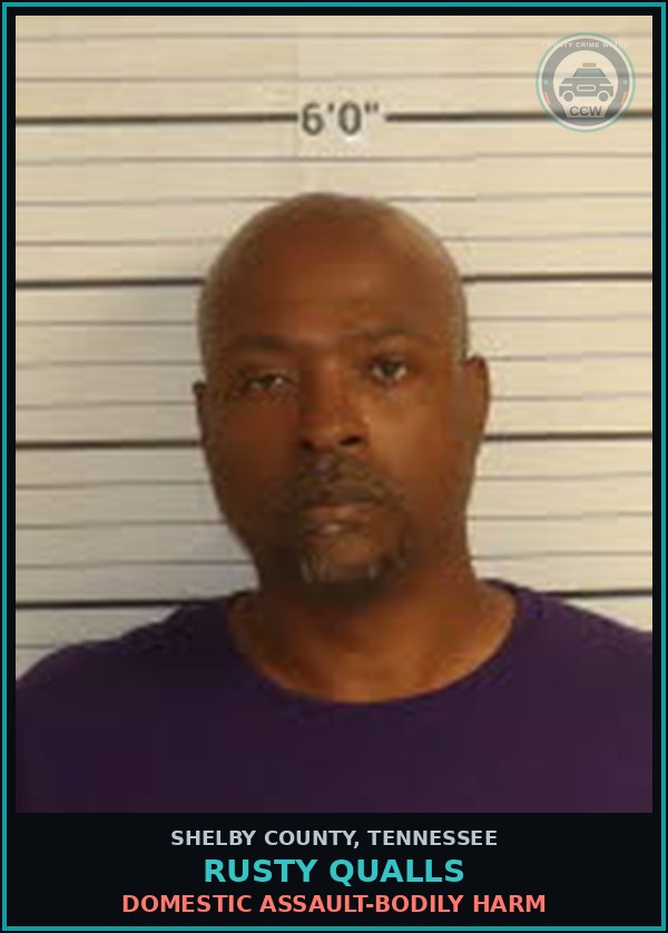 Booking mugshot of RUSTY QUALLS in Shelby County