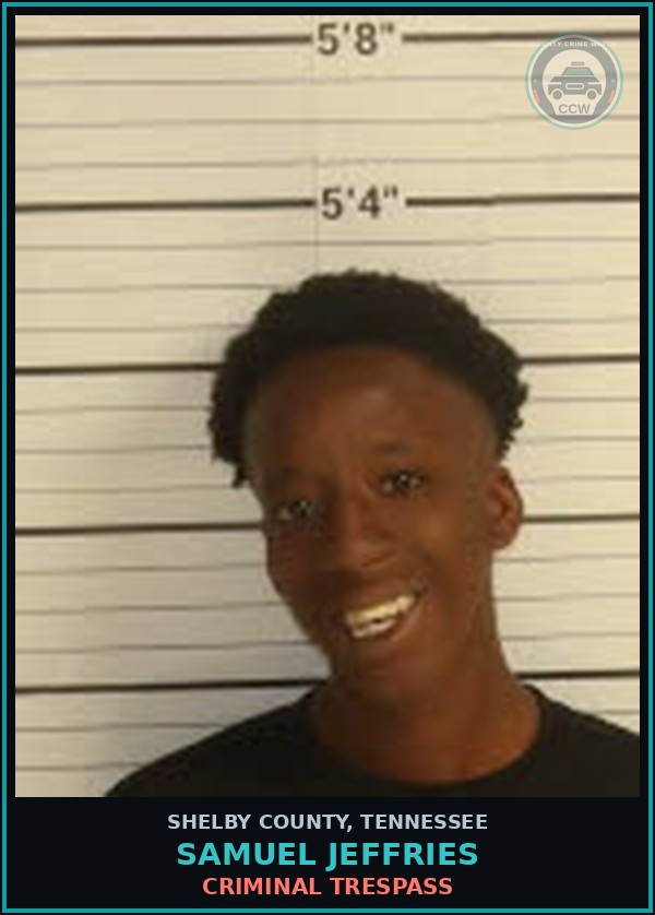 Booking mugshot of SAMUEL JEFFRIES in Shelby County