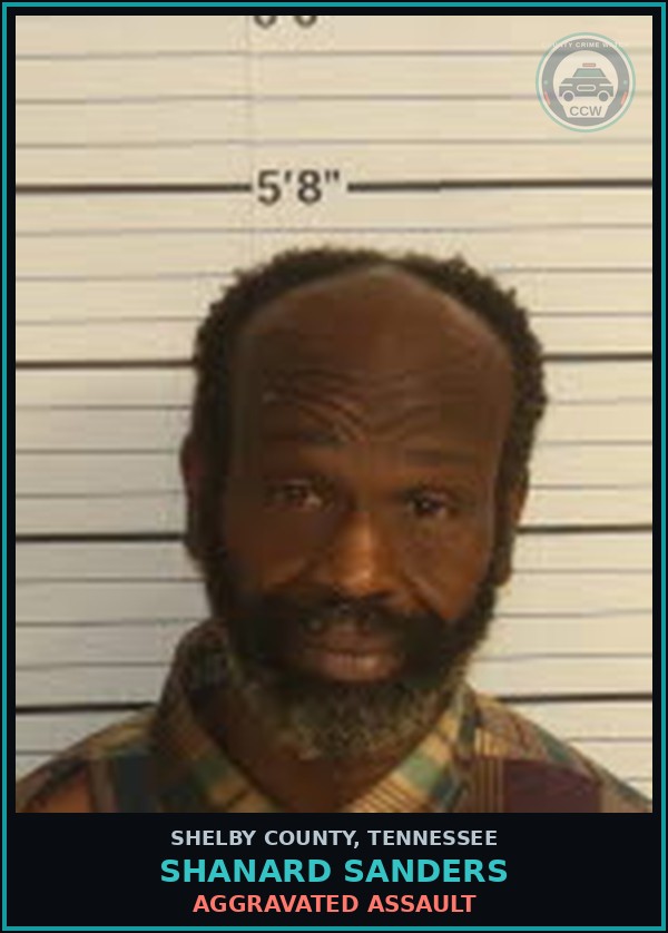 Booking mugshot of SHANARD SANDERS in Shelby County