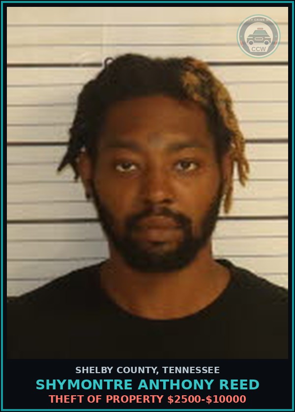 Booking mugshot of SHYMONTRE ANTHONY REED in Shelby County