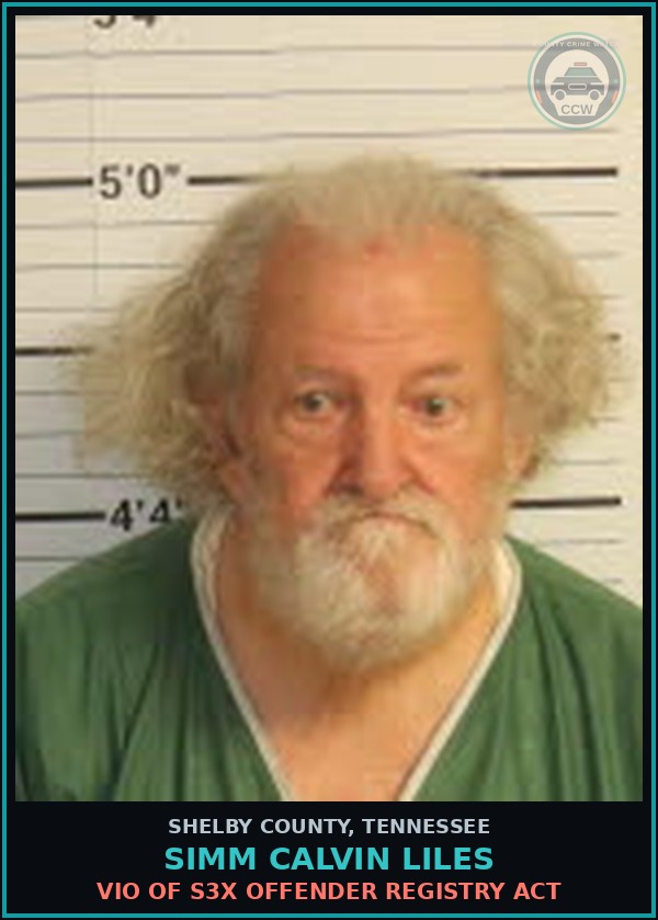 Booking mugshot of SIMM CALVIN LILES in Shelby County