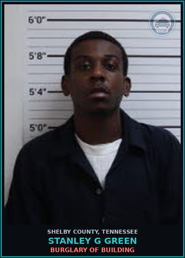 Booking mugshot of STANLEY G GREEN in Shelby County