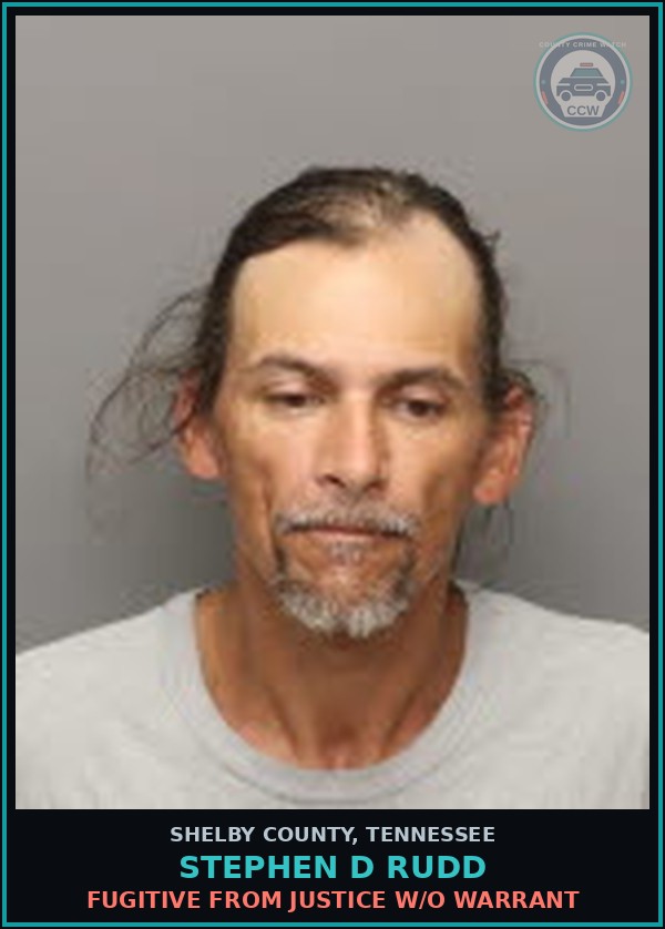 Booking mugshot of STEPHEN D RUDD in Shelby County