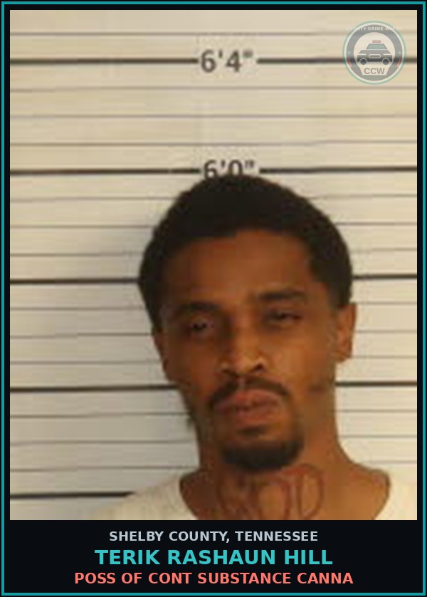 Booking mugshot of TERIK RASHAUN HILL in Shelby County
