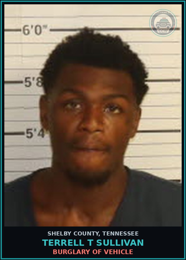 Booking mugshot of TERRELL T SULLIVAN in Shelby County