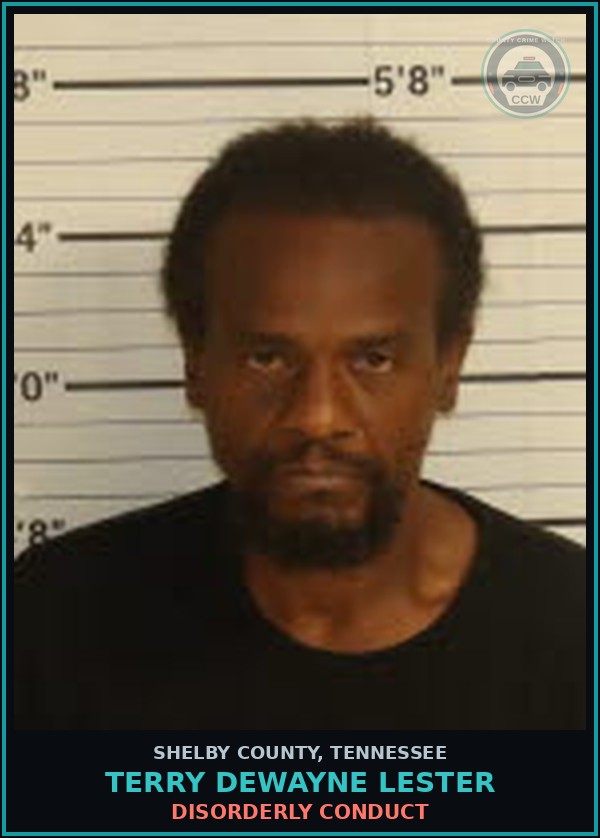 Booking mugshot of TERRY DEWAYNE LESTER in Shelby County