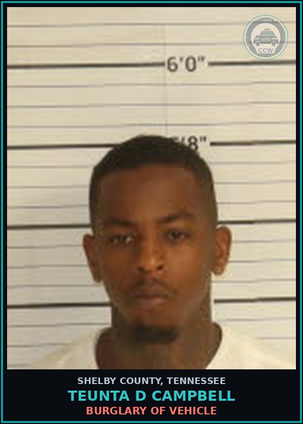 Booking mugshot of TEUNTA D CAMPBELL in Shelby County