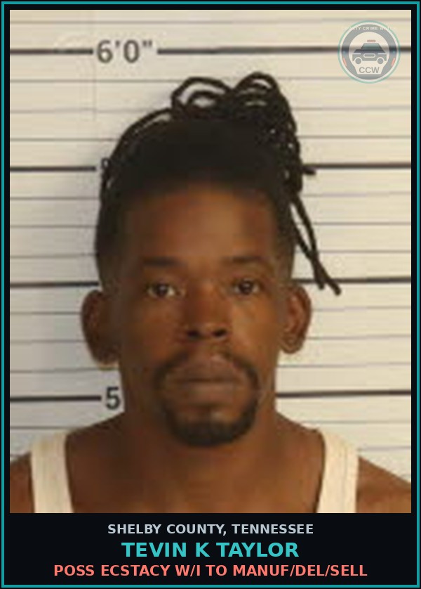 Booking mugshot of TEVIN K TAYLOR in Shelby County