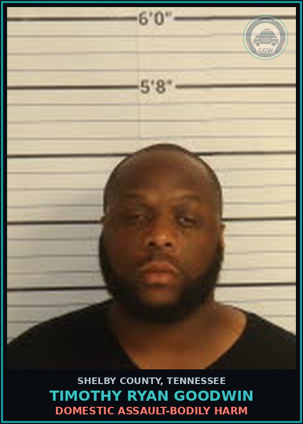 Booking mugshot of TIMOTHY RYAN GOODWIN in Shelby County