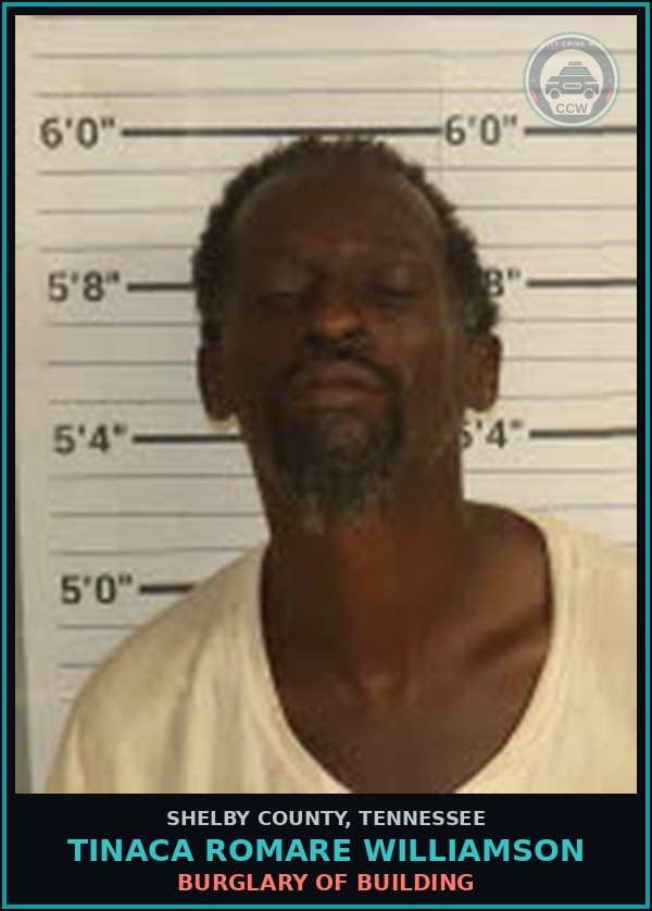 Booking mugshot of TINACA ROMARE WILLIAMSON in Shelby County