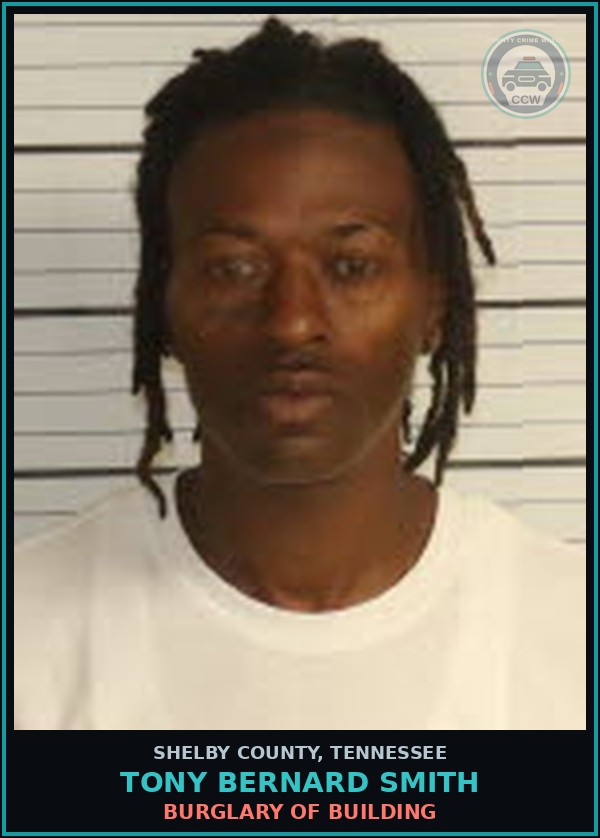 Booking mugshot of TONY BERNARD SMITH in Shelby County