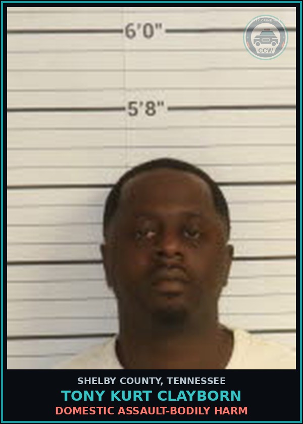 Booking mugshot of TONY KURT CLAYBORN in Shelby County