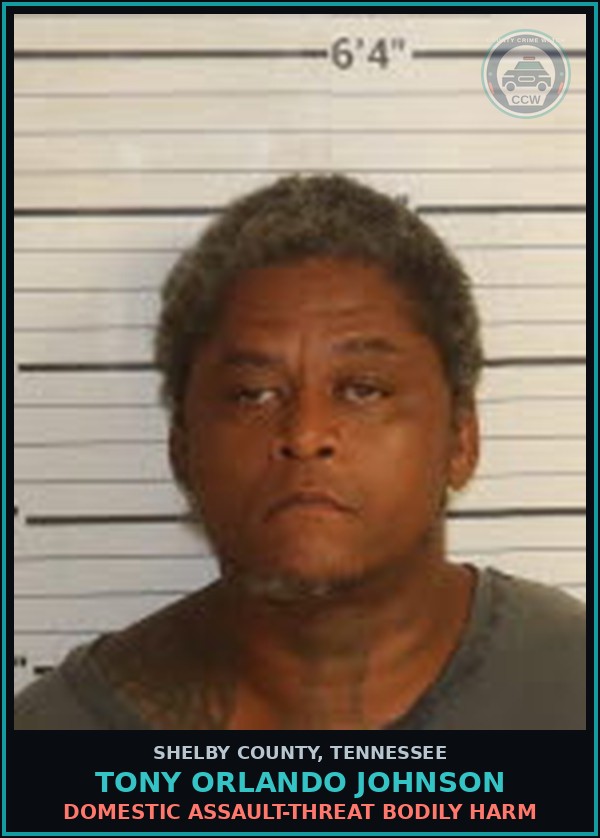 Booking mugshot of TONY ORLANDO JOHNSON in Shelby County