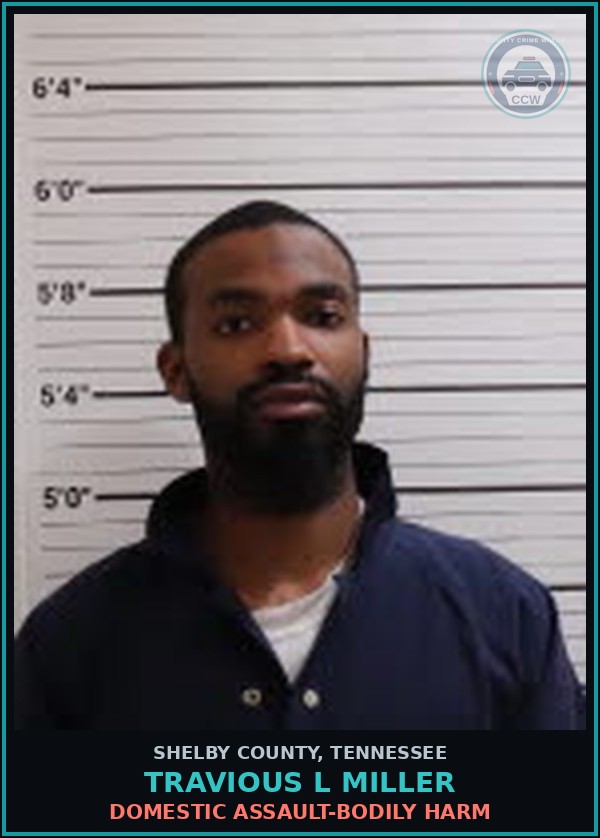 Booking mugshot of TRAVIOUS L MILLER in Shelby County